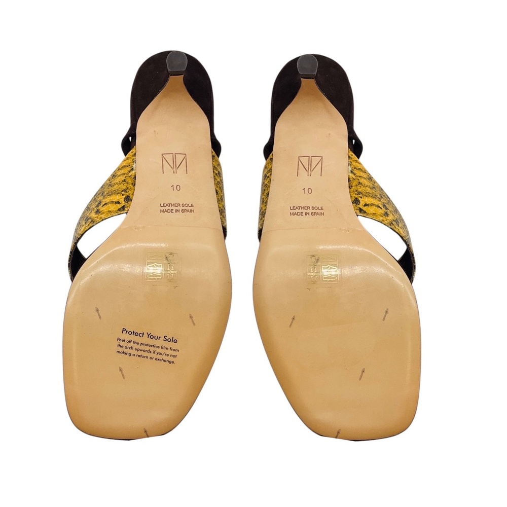 TAMARA MELLON TAN / BROWN SNAKESKIN PRINT AND SUEDE SANDALS WITH ELEGANT WRAP DE - Picture 6 of 6